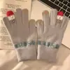 Regalo de Año Nuevo y Navidad Guantes Rojos de Punto para Mujer, Engrosados de Invierno, Cálidos, a Prueba de Frío, de Dedos Completos, Compatibles con Pantalla Táctil