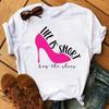 Camiseta feminina de manga curta 2023 estampada de manga curta stand independente AliExpress manga curta tamanho europeu menina gordinha camisa básica feminina T