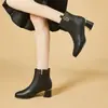 Novedad Otoño/Invierno 2026 Botines Casuales de Moda Versátiles Tacón Grueso Tacón Medio Tacón Alto Zapatos Transfronterizos