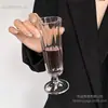 Estilo Ins Restaurante de Celebridad de Internet Vidrio Tallado en Relieve Diamante Retro Alto Valor de Color Copa de Champán de Pie Alto Copa para Beber Jugo