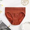 Ropa interior sin costuras de algodón de color liso de cintura media con rosca para tallas grandes para niñas, transpirable, traje U grande, calzones simples de AliExpress