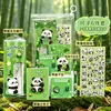 Conjunto de presente Panda, caixa de presente de material escolar para estudantes, lembrancinha para alunos do ensino fundamental e médio, conjunto de papelaria criativo com tema de panda