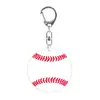 Llavero creativo de impresión plana 2D transfronterizo acrílico fútbol béisbol baloncesto rugby voleibol colgante simple