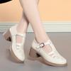 Sandálias Romanas para Mulheres, Novo Estilo Verão 2024, Salto Grosso, Bico Fechado, Sapatos Femininos Confortáveis, Moda Vazada, Fivela de Tira Única, Sapatos de Mãe