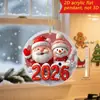 Llavero colgante plano de acrílico navideño transfronterizo, Papá Noel, muñeco de nieve, caja de regalo, llavero de regalo navideño