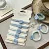 Estilo Fresco Banda Azul Sal Marina Banda de Goma de Alta Elasticidad Duradera Cuerda para el Cabello Sin Costuras para Mujer Adorno de Cabeza Simple para Cola de Caballo Alta