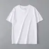 Camiseta 230G peso pesado 7A antibacteriana masculina manga curta 100% algodão gola redonda solta cor sólida base branca feminina meia-manga verão