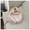 2026 Bolsa Transversal com Cordão Plissada de Renda com Bolinhas Pretas e Brancas Estilo Coreano Bolsa Dumpling Versátil de Nylon para o Dia a Dia Bolsa Feminina Moderna