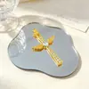 Cobre con Oro Real Cruz Corazón Alas Puro e Inocente Transfronterizo DIY Joyería Hecha a Mano Cobre Circonita Incrustación de Micro Joyas Accesorios Colgante