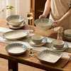 Juego de vajilla de cerámica estilo japonés, cuencos y platos con decoración bajo vidriado, cuencos de arroz para uso doméstico, platos de cena de alta gama, cuencos para fideos, cuencos para ensalada, cuencos para sopa