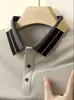 Camiseta tipo polo de manga corta con cuello camisero para hombre, talla europea de verano, top, venta al por mayor transfronteriza, ropa de trabajo casual para hombres jóvenes y de mediana edad