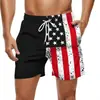 Nuevos Shorts de Verano para Hombre Transfronterizos con Bandera 3D, Casual con Cordón para Exteriores y Playa, Venta Caliente Transfronteriza 2024