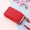 Bolso bandolera para teléfono móvil, bolso de hombro para mujer, minibolso color caramelo, bolso de mano vertical para mujer, cartera larga para mujer