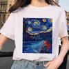 Camiseta Feminina Gato de Van Gogh Arte Pintura a Óleo Estampa Xadrez Ne