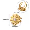 Joias Transfronteiriças Europeias e Americanas Anel Aberto de Sol em Aço Inoxidável Moda Simples Luxo Leve Personalidade Joias de Alto Padrão Atacado