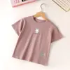 Camiseta de Manga Curta para Meninos Infantil Nova de Verão 2025 Algodão Puro Manga Meia-Manga para Crianças Maiores Camiseta Básica para Meninas Camiseta Branca