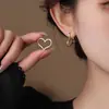 Brincos de Coração Banhados a Ouro Real Estilo Coreano Simples Frescos Jovens Brincos Moda Temperamento Brincos Estilo Minimalista Atacado