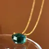 Collar Lipar Crystal Luz de Lujo Nicho Baoman Multicolor Corte Irregular Aguamarina Diseño Simple para Mujer