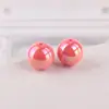 Cuentas Perforadas de Color Sólido Galvanizado Color Mágico AB Agujero Recto Cuentas Redondas Pulsera DIY Cadena de Teléfono Móvil Accesorios de Joyería Acrílicos