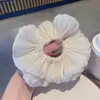 Goma para el pelo de gasa plisada estilo ballet, Cuerda para coleta grande dulce, Flor para el pelo, Nuevo accesorio para el pelo de primavera y verano
