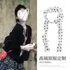 Bufanda Larga de Seda con Puntos Blancos y Negros Cinta de Organza Elegante de Alto Nivel Estilo Ins Puro Deseo Cinturón para el Cabello Accesorios para el Cuello para Mujeres