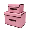 Fábrica de Jiangxi Caja de Almacenamiento de Ropa Plegable de Tela No Tejida Impresa con Tapa Contenedor Plegable Multiusos para Ropa Juego de Dos Piezas Lote