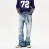 Jeans Retro Americanos con Estampado de Letras para Hombre, Marca de Tendencia de Nicho Nuevo para Primavera y Otoño, Pantalones Largos Rectos Sueltos Elegantes
