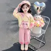 Conjunto de Moletom com Capuz e Calça Jogger de Gato Desenho Animado Doce e Fofo Nova Coleção Primavera e Outono Menina Casual Esportivo Conjunto de Duas Peças
