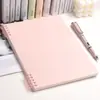 Cubierta de Carpeta de Conchas para Libro de Hojas Sueltas A4 B5 Cuaderno Cuero Suave Desmontable DIY No Irrita las Manos 26 Agujeros A5