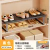 Armário de sapatos prateleira em camadas rack de armazenamento armário organizador de prateleira divisória de sapato de couro prateleira de armazenamento divisória de sapato doméstico