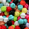 Cuentas de Popó de Pintura Acrílica Coloridas Cadena para Teléfono Celular DIY Collar Llavero Colgante para Bolsa Cuentas Sueltas Accesorios de Joyería