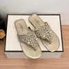 Chanclas Planas de Playa para Mujer con Pedrería para Uso en Exteriores, Nuevo Estilo Verano 2026