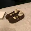 Zapatos Mary Jane Peludos de Doble Hebilla para Mujer, Nuevo Estilo Otoño/Invierno 2025, Zapatos Poco Profundos sin Cordones, Estilo de Hada, Adecuados para Faldas, Zapatos Mocasín