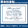 Pegatina de tatuaje de hierbas con diseño de planta de jugo, nombre en inglés, para hombres y mujeres, impermeable, de larga duración, simulación