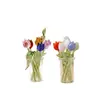 Artesanato Requintado Tulipa Vidro Flor Pura Feito à Mão Arranjo de Flores Artificiais Flor Preservada Arte Criativa Ornamento de Mesa
