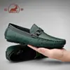 Mocasines Casuales para Hombre para Otoño, Elegantes Zapatos de una Sola Pieza Talla Grande con Hebilla Metálica, Zapatos de Conducir de Moda