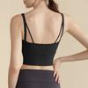 Ropa de yoga, malla deportiva, chaleco deportivo para mujer, para correr, deportes, espalda cruzada, ropa interior con almohadilla para el pecho, top para mujer