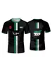 Estación Independiente Transfronteriza Camiseta de Verano para Hombre Impresión Digital Deportiva Cuello Redondo Holgada de Manga Corta Camiseta de Uniforme de Fútbol 3D