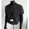 Nueva Camiseta de Punto de Manga Corta de Verano para Hombre, Rayas Ajustada, Estilo Old Money, Seda de Hielo, Venta al por Mayor de Fábrica Transfronteriza de Verano