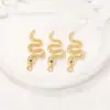 Accesorios de joyería semiacabados al por mayor material metal incrustado circonita colgante de serpiente colgante para collar pulsera pendientes DIY