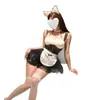 Lencería profundamente sexy, tentación uniforme, pijamas seductores, coqueta y ardiente, pasión en el dormitorio sin quitársela, traje de sirvienta