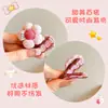 Pasador de Flores Rojo a Cuadros para Niña, Pasador para Bebé que No Lastima el Cabello, Accesorios para el Cabello de Tela Todo Incluido, Pinza BB para Flecos Laterales de Niña