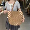 Bolsas Bolsa Tote Feminina Bolsa de Lona Portátil Nova Bolsa de Ombro Versátil para o Trabalho Versátil de Alta Qualidade Bolsa de Lona com Bolinhas