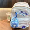 Porta-moedas Chaveiro Flor Tecida Mini Bolsa de Armazenamento de Lã para Meninas Outono e Inverno Pelúcia Pequenos Presentes Atacado