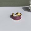 Anillo abierto de estilo coreano para mujer, colorido, hecho a mano, esmalte, anillo para el dedo de pasta, anillo de cola de goteo de viento frío, anillo irregular