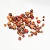 Acessórios para Joias DIY 10-17mm Contas de Madeira Impressas com Furo Grande Contas Soltas Envoltas em Flor Vintage Contas de Madeira Redondas Atacado