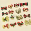 Decoración navideña moño accesorios diy mini campana de lino colgante para árbol de Navidad regalo materiales para envolver regalos