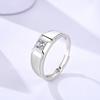 Anillo de pareja Damila s925 plata de ley moda estilo coreano para hombre y mujer circón Diamante incrustado anillo abierto en stock venta al por mayor