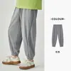 Pantalones Deportivos para Niño Duoduo de Piqué de Seda Helada Suaves y Ligeramente Elásticos Pantalones Largos Transpirables a Prueba de Mosquitos para Niños 2026 Verano
