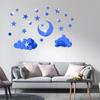 JM323 Espejo 3D con diseño de estrellas y nubes de comercio exterior, pegatinas decorativas para pared de dormitorio, autoadhesivas